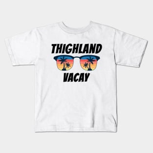 Retro Tourist Thighland Vacay Kids T-Shirt